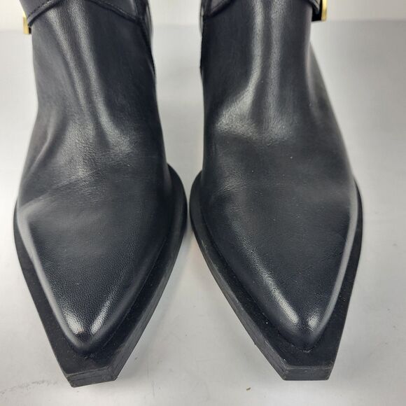 Dolce Vita Rayner Black Leather Pointed toe Buckled Moto Bootie Size 6.5 - Picture 8 of 12
